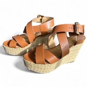 Michael Kors 'Celia' espadrille wedge sandals.